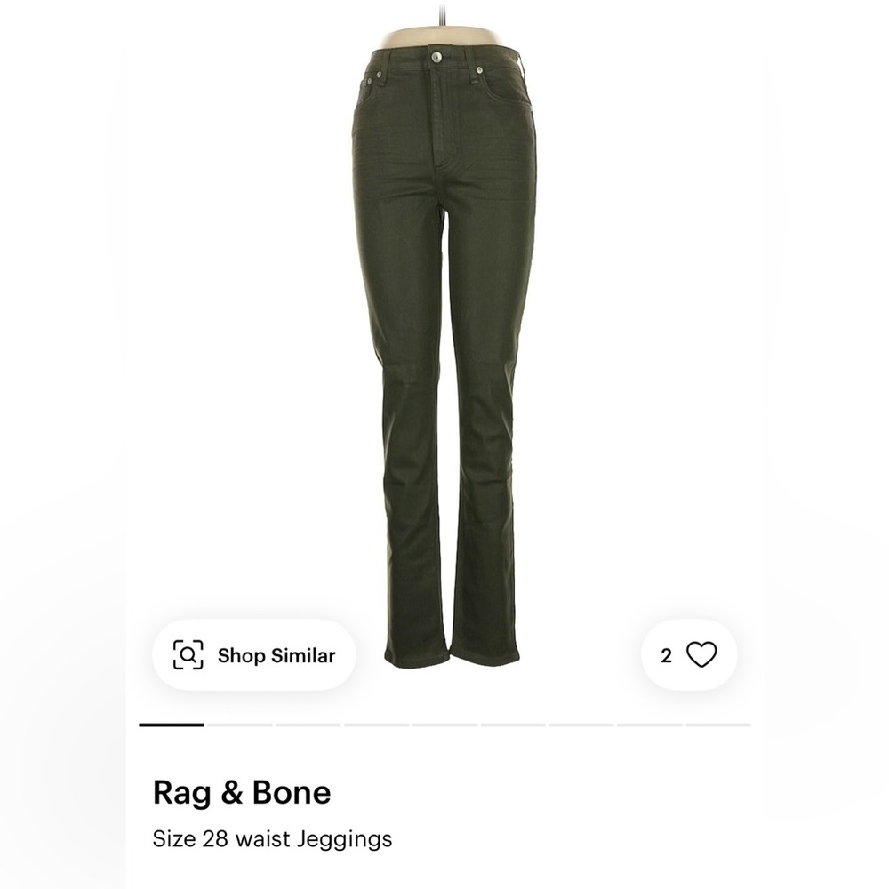 Rag & Bone Dark Olive Jeans size 28